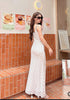 Polka Dot Deep Neck Long Maxi Dress